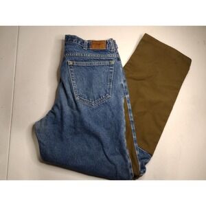 LL Bean Double L Natural Fit Jeans Mens Reinforced Canvas Khaki Blue Size 36x30